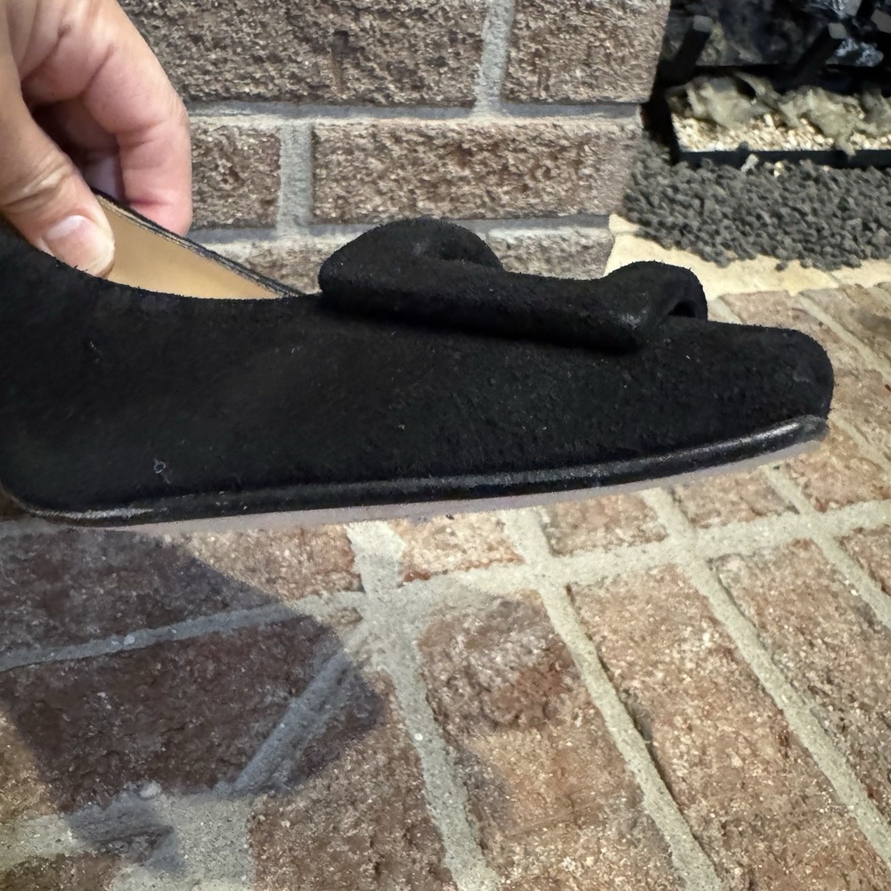 Ann Mashburn Buckle Heel Black Suede Block Made in Italy 36 US 5.5 #242 - Picture 10 of 16